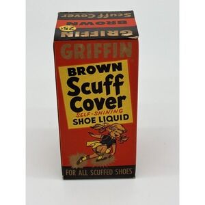 Vintage NOS Shoe Polish GRIFFIN Brown Scuff Cover - Great TV or‎ Photo Prop